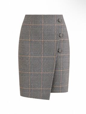 Carolina Belle Gray Plaid Pencil Skirt - Size 12